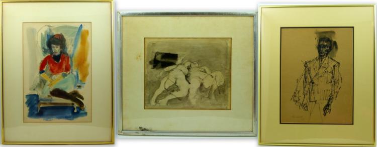 John Barnes Dobbs comparable auction result: 3pc john barnes dobbs watercolor paintings
