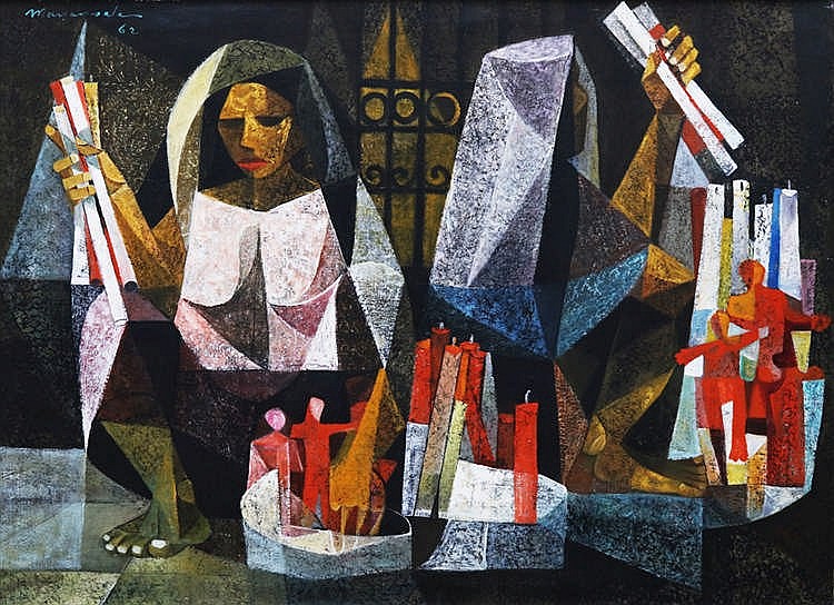 Vicente Manansala (1910-1981) The Candle-Sellers comparable sale
