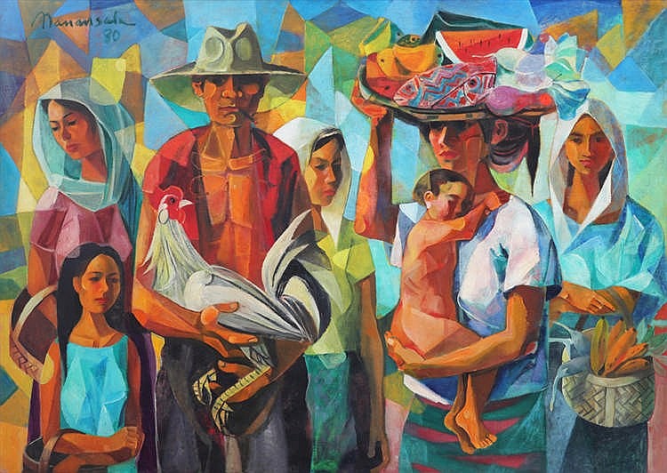 Vicente Manansala (1910-1981) Market Scene comparable sale