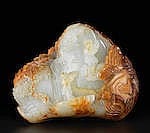 An Imperially-Inscribed White And Russet Jade ‘BIRTHDAY CELEBRATION’ BOUL comparable sale
