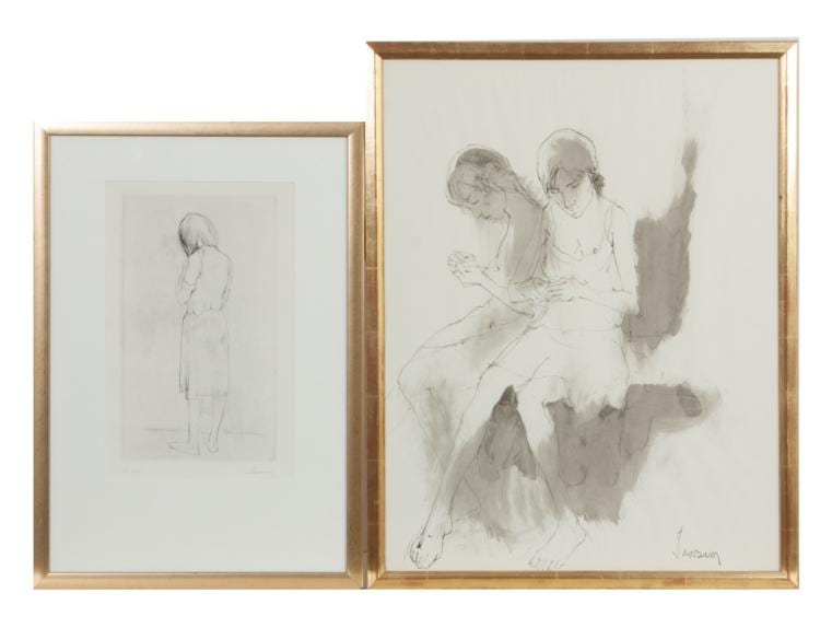 Jean Leon Jansen comparable auction result: jean leon jansen french american b 1920 etching and grisaille watercolor