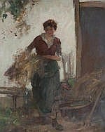 Hugh Munro comparable auction result: hugh munro british 1873 1928 at the croft door 47 x 36 cm 18 1 2 x 14