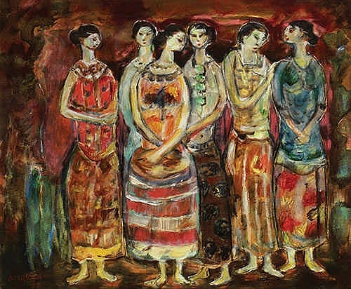 Amrus Natalsya (b. Medan, N. Sumatra, 1933) Women Gathering comparable sale