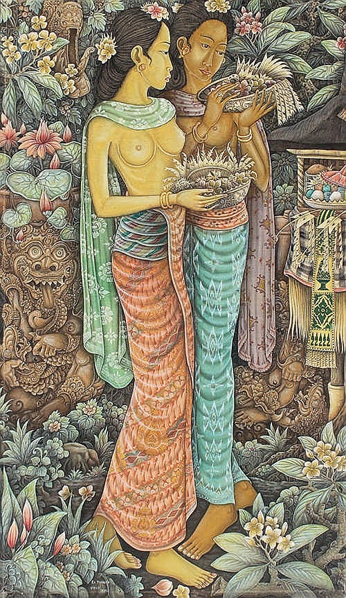 Tungeh, I Ketut (b. Ubud, Bali, 1915) Persiapan Upacara comparable sale