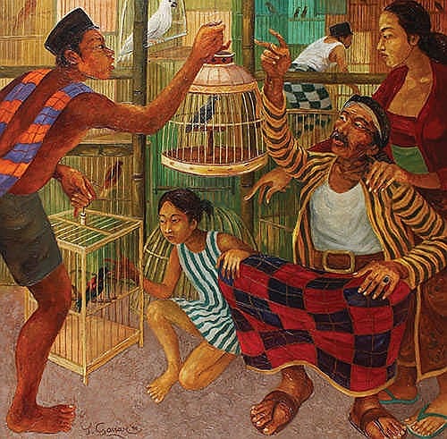 Tatang Ganar (Bandung, W. Java, 1936-2004) Pasar Burung comparable sale