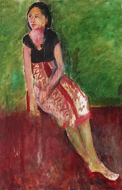 Sudarso (Purwokerto, C. Java, 1914 - Purwakarta , W. Java, 2006) Seated Woman comparable sale