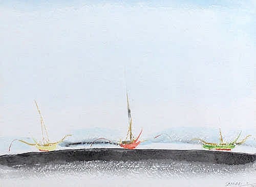 Srihadi Soedarsono (b. Solo, C. Java, 1931) Perahu-perahu comparable sale