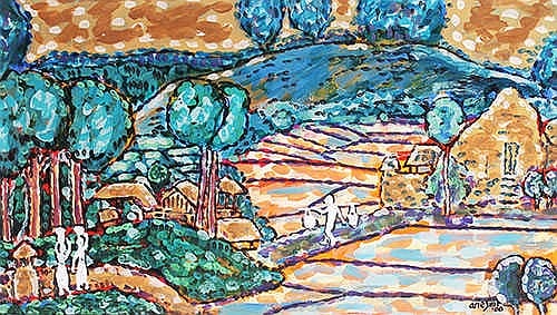 Arie Smit (Zaandam, The Netherlands, 1916 - Denpasar, Bali, 2016) Di Depan Pura comparable sale
