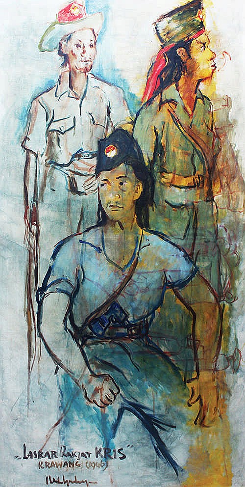 Henk Ngantung (Bogor, W. Java, 1921 - 1994) Laskar Rakjat KRIS comparable sale