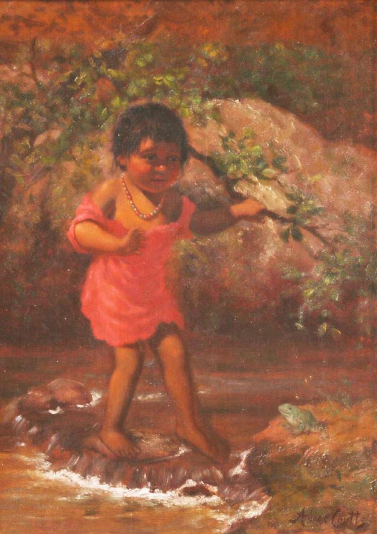 Alice Coutts comparable auction result: alice coutts painting of small pomo girl