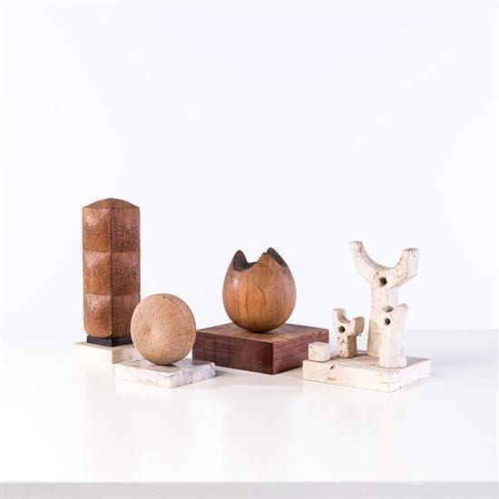 Momcilo Milovanovic comparable auction result: momcilo milovanovic 1921 2013 ensemble de quatre petites sculptures en pierre et bois