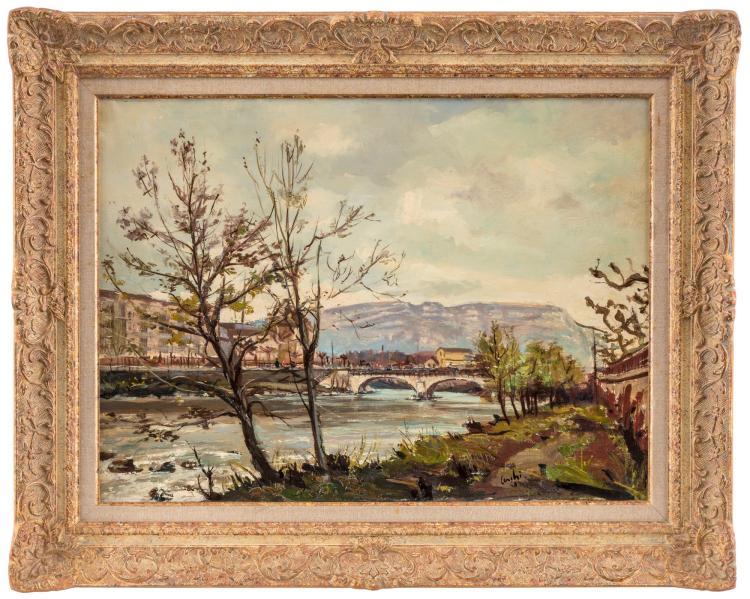 Sergio Cecchi comparable auction result: sergio cecchi 1921 1986 le pont de carouge huile sur toile sign e et dat e 19 59 53x76 cm