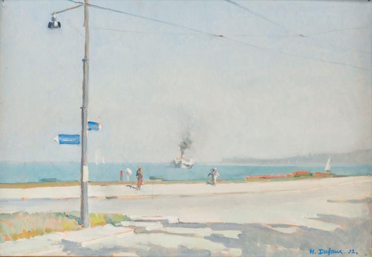 Henri Dufaux comparable auction result: henri dufaux 1879 1980 bord du lac huile sur toile sign e 38x54 cm