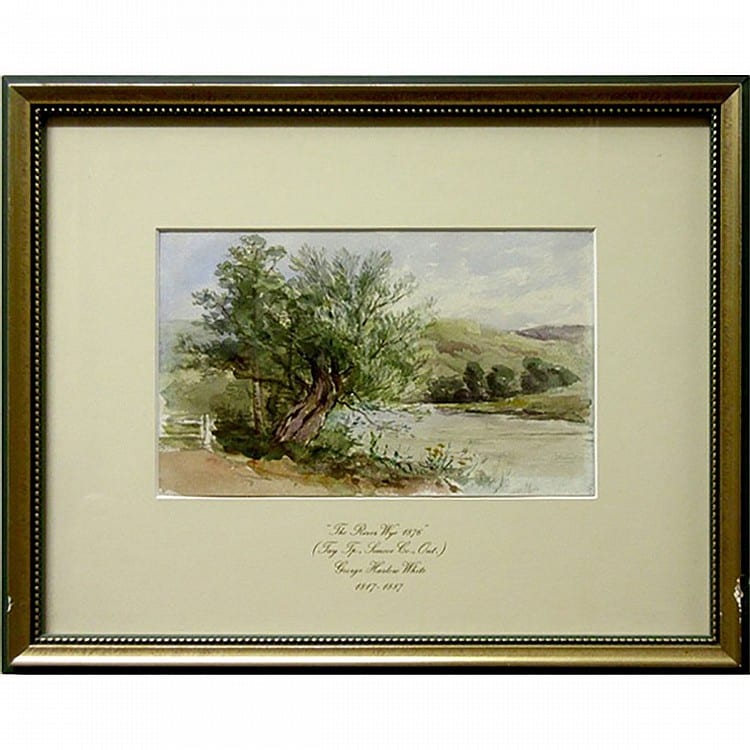 george harlow white canadian 1817 1887 the river wye 1876 tay tp simcoe co ont watercolour unsigned titled to front matting 5 5 x 9 · Waddington's · 2017-12-14 George Harlow White comparable auction result: george harlow white canadian 1817 1887 the river wye 1876 tay tp simcoe co ont watercolour unsigned titled to front matting 5 5 x 9