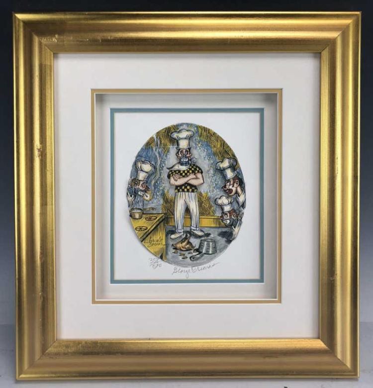 George Crionas, "Chef Ste." Lithograph sold by J Levine Auction & Appraisal LLC, lot 8300 — auction record photograph