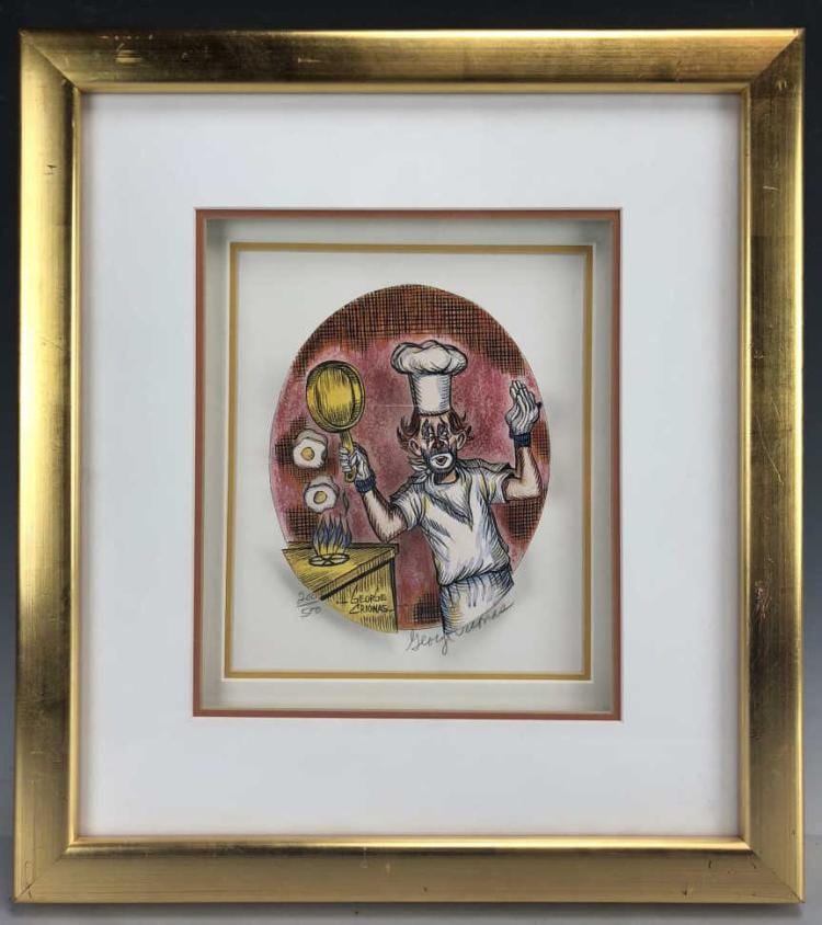 George Crionas, "Chef Ste." Lithograph sold by J Levine Auction & Appraisal LLC, lot 8301 — auction record photograph