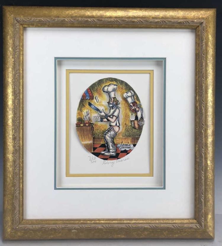 George Crionas, "Chef Ste." Lithograph sold by J Levine Auction & Appraisal LLC, lot 8302 — auction record photograph
