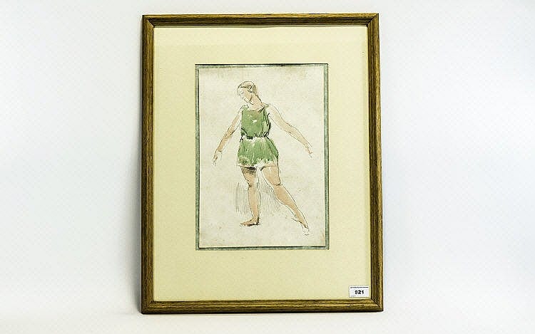 James Ardern Grant comparable auction result: james arden grant 1885 1973 dancer pencil and watercolour 14 by 9 5 inche