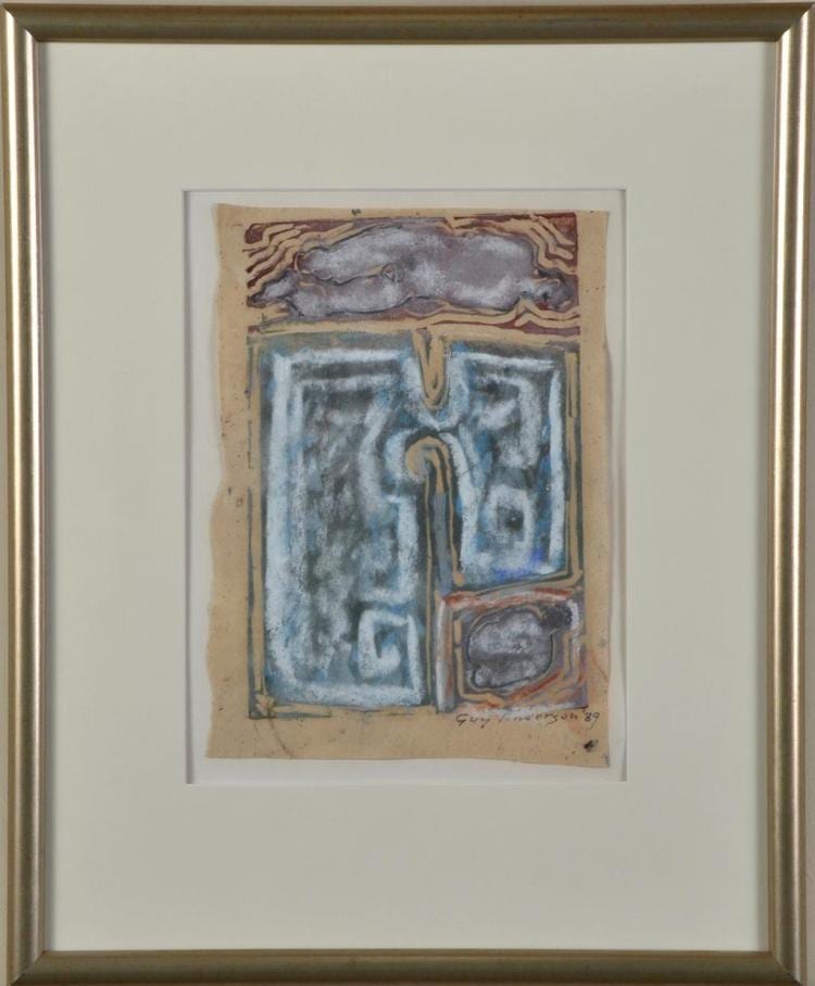 Guy Irving Anderson comparable auction result: guy irving anderson 1906 1998 wa abstract composition color lithograph on hand cut paper with tempera painted over the entirety