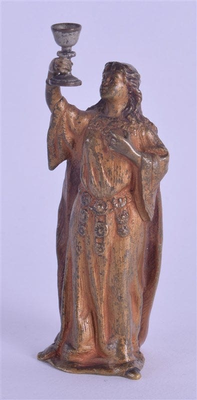 Francesco (1727) Casanova comparable auction result: a very rare late 19th century cold painted bronze figure of a female by fra