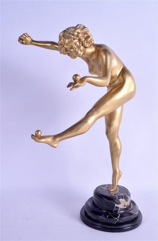 claire jeanne robertine colinet c1910 a lovely gilt bronze figure of a fe · Hannam's Auctioneers · 2018-01-10 Claire Jeanne Robertine Colinet comparable auction result: claire jeanne robertine colinet c1910 a lovely gilt bronze figure of a fe