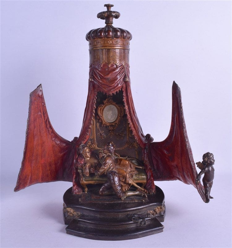 Francesco (1727) Casanova comparable auction result: a rare large 19th century austrian cold painted musical bronze group by fra