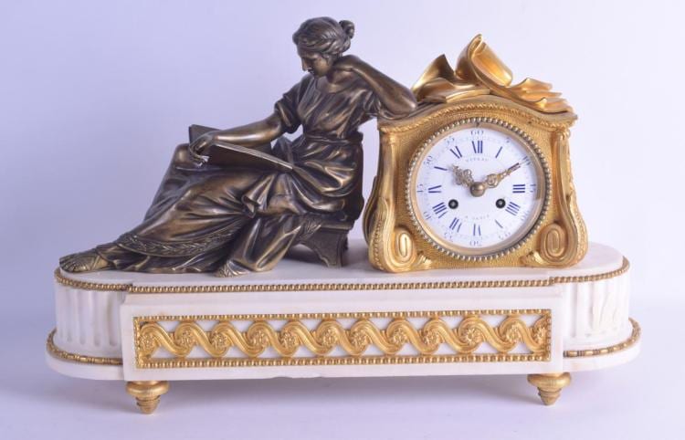 a large mid 19th century french ormolu and white marble mantel clock by vit · Hannam's Auctioneers · 2018-01-11 Vitalij Komar comparable auction result: a large mid 19th century french ormolu and white marble mantel clock by vit
