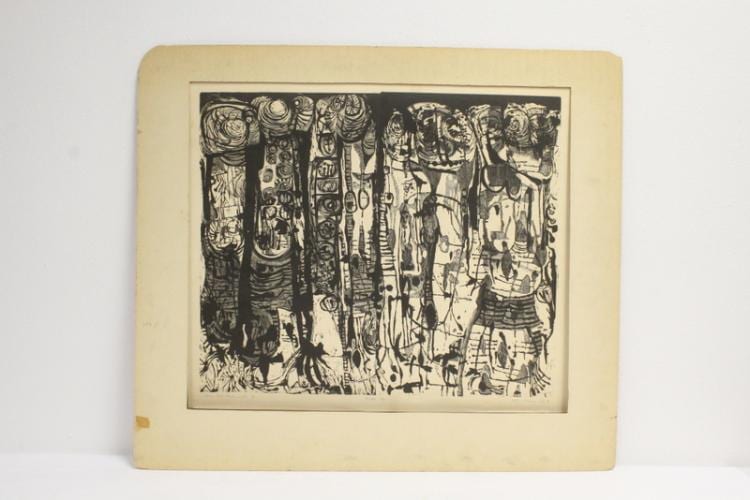 Arthur Deshaies comparable auction result: wood engraving by arthur deshaies