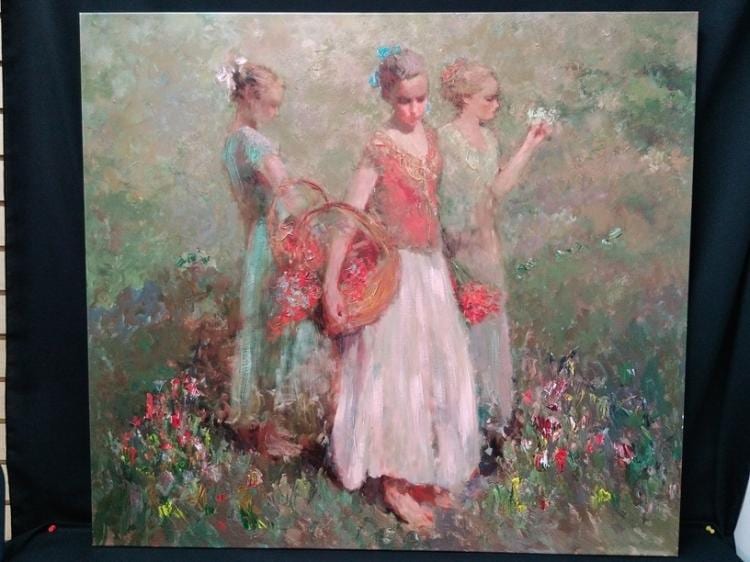 Zhen (1866) Wang comparable auction result: chen hua signed giclee on canvas spring