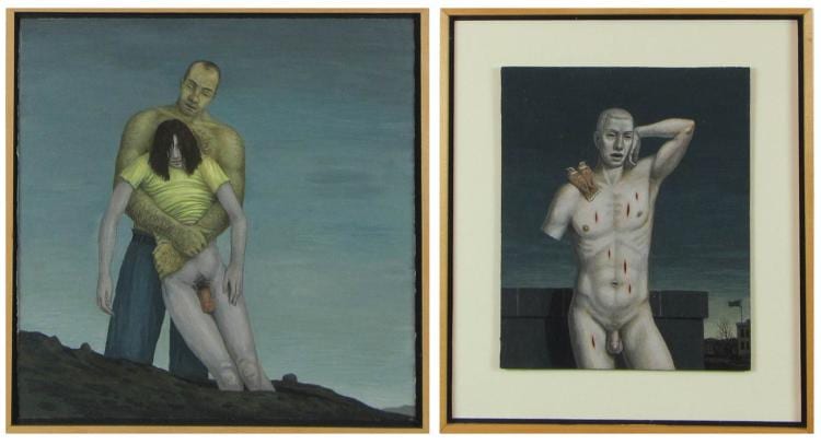 Paul Green comparable auction result: paul green oregon born 1960 two acrylics one