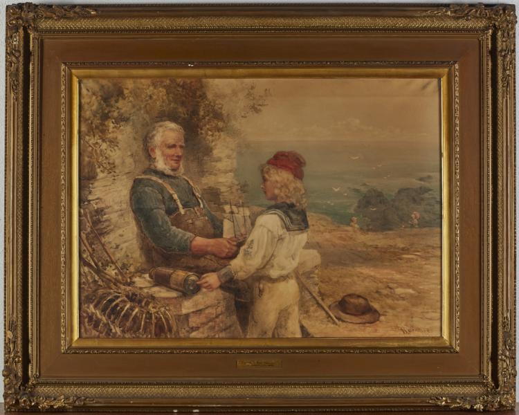 Henry Whatley comparable auction result: henry whatley british 1842 1901 boy painting