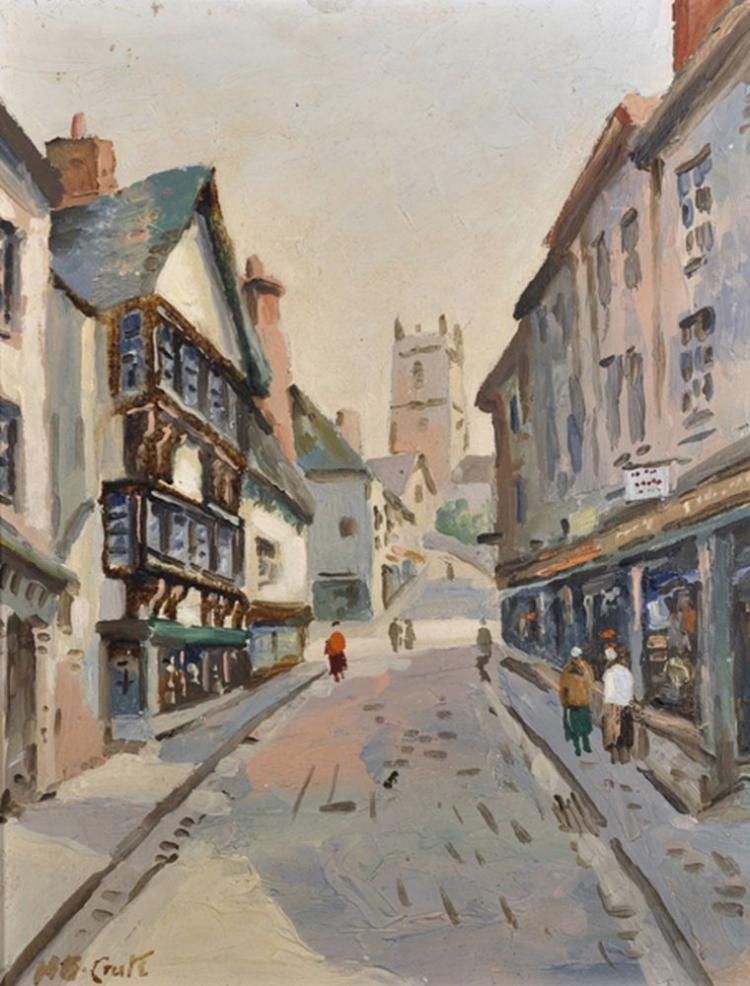 Harry Edmunds Crute comparable auction result: harry edmunds crute 1888 1975 british foss street dartmouth oil on board signed and inscribed on reverse 11 25 x 8 5