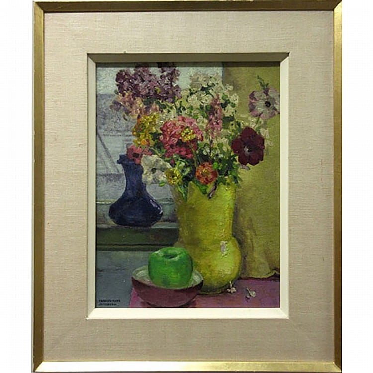 Frances-Anne Arbuckle comparable auction result: frances anne johnston canadian 1910 1987 midsummer flowers oil on canvas board signed lower right titled verso and to gallery label 16 x 12 in 40 6 x 30 5 cm