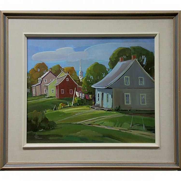 Louise Lecor Kirouac comparable auction result: louise lecor kirouac canadian 1939 st janvier que oil on canvas signed lower left titled verso 20 x 24 in 50 8 x 61 cm