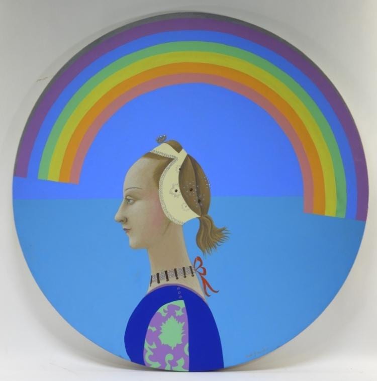 Sante Graziani comparable auction result: sante graziani a c muralist rainbow painting
