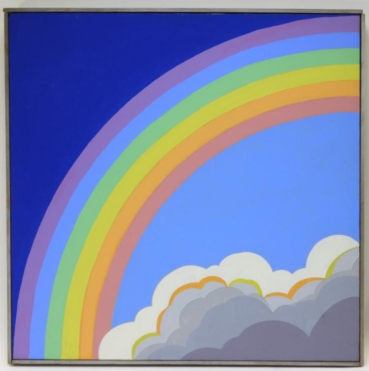 Sante Graziani comparable auction result: sante graziani a c muralist rainbow sky painting