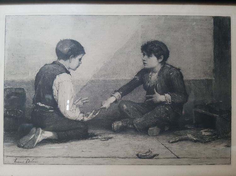 Frederick Dielman comparable auction result: frederick dielman 1847 1935 usa original etching the mora players 1883