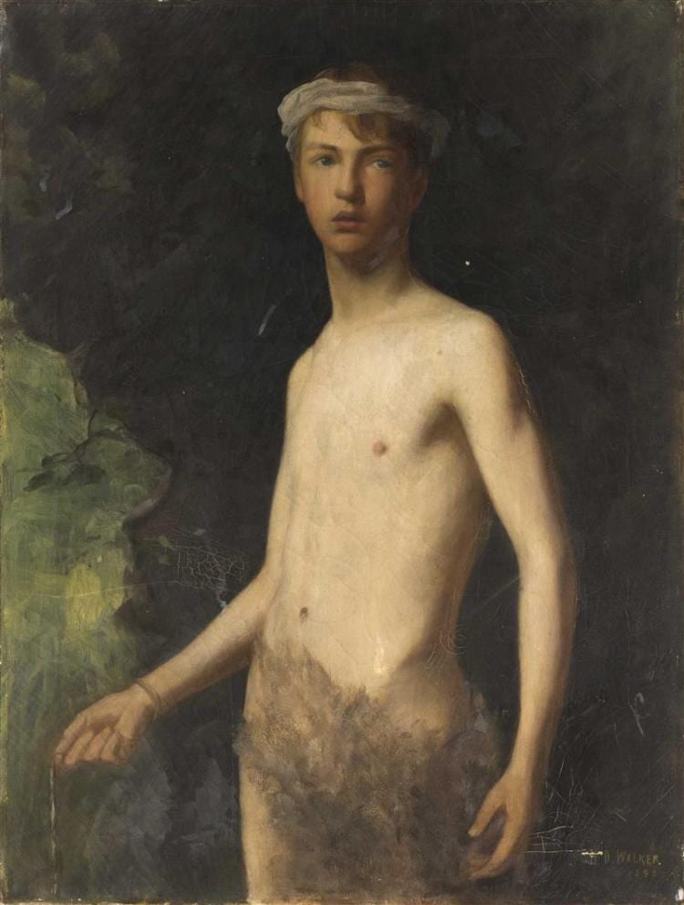 Henry Oliver Walker comparable auction result: henry oliver walker massachusetts new hampshire 1843 1929 portrait of a topless boy oil on canvas 27 x 20 unframed
