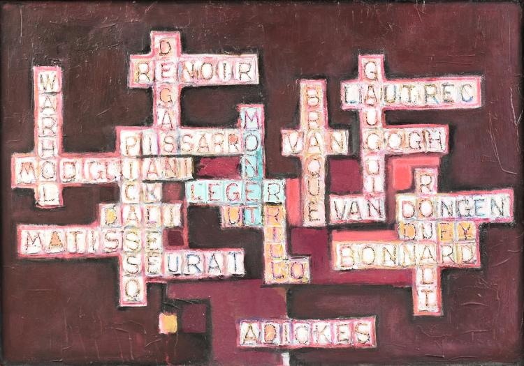 DAVID ADICKES (American/Texas b. 1927) A PAINTING, "For the Collectors Who Only Buy Names," sold by Simpson Galleries, LLC, lot 244 — auction record photograph