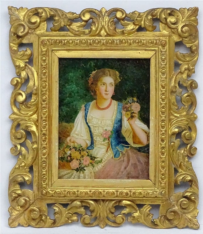 Gaetano Mormile comparable auction result: gaetano mormile 1839 1890 italian reverse glass oil very well done