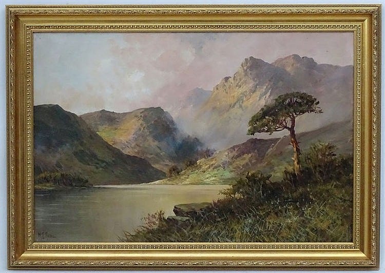 Montgomery Ansell comparable auction result: montgomery ansell xix xx oil on canvas highland loch signed lower lef