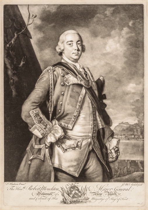 James McArdell comparable auction result: c 1765 rare mezzotint engraved print of robert monckton by james mcardell