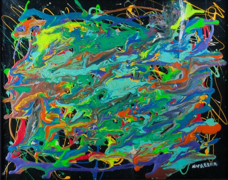 dominick mirabella celebration acrylic on canvas · Bremo Auctions · 2018-02-17 Dominick Mirabella comparable auction result: dominick mirabella celebration acrylic on canvas