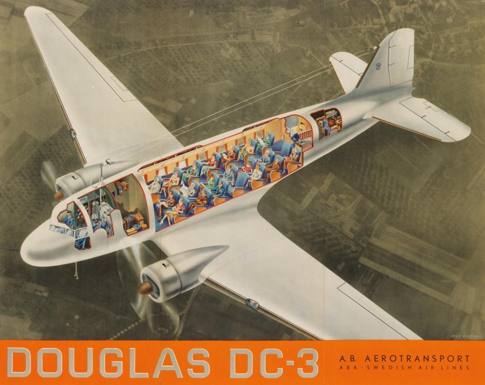 Johann (1910) Walther comparable auction result: jean walther 1910 1968 douglas dc 3 1938 23x29 inches 60x75 cm