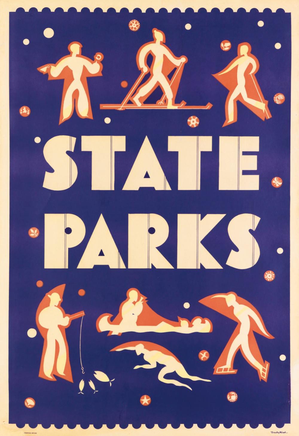 dorothy waugh 1896 1996 state parks circa 1934 39x27 inches 101x68 cm u s government printing office washington d c · Swann Auction Galleries · 2018-03-01 Dorothy Waugh comparable auction result: dorothy waugh 1896 1996 state parks circa 1934 39x27 inches 101x68 cm u s government printing office washington d c