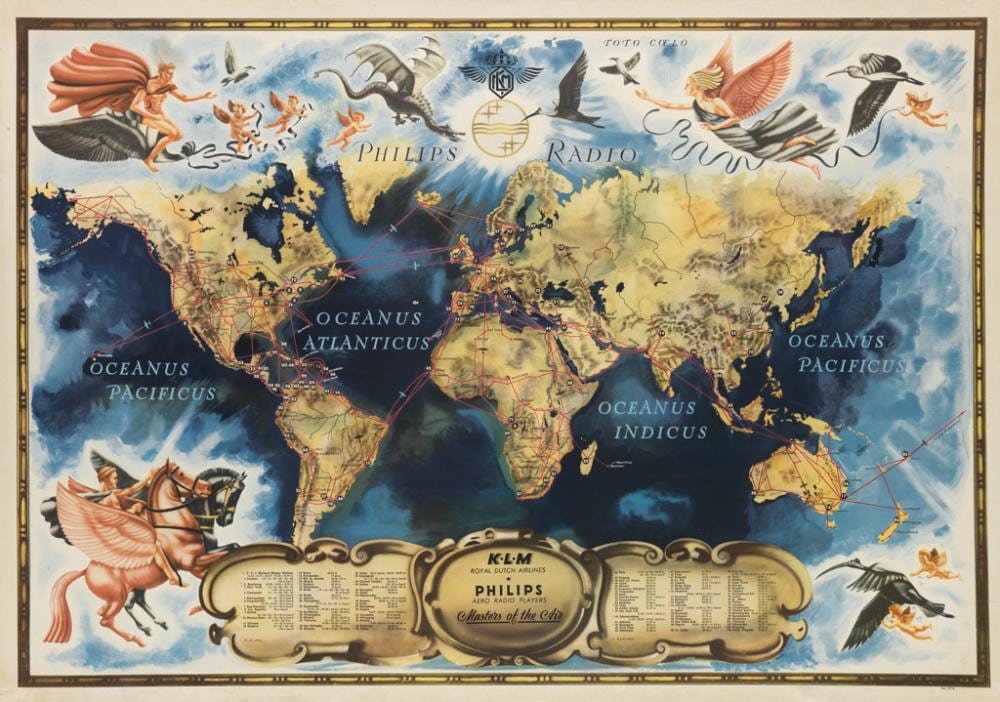 Chris comparable auction result: chris h c rooke 1912 2009 klm philips radio masters of the air circa 1930s 30x42 inches 76x108 cm
