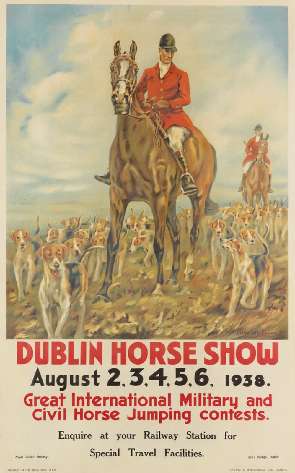 Olive Whitmore comparable auction result: olive whitmore dates unknown dublin horse show 1938 40x25 inches 101x63 cm cherry smalldridge dublin