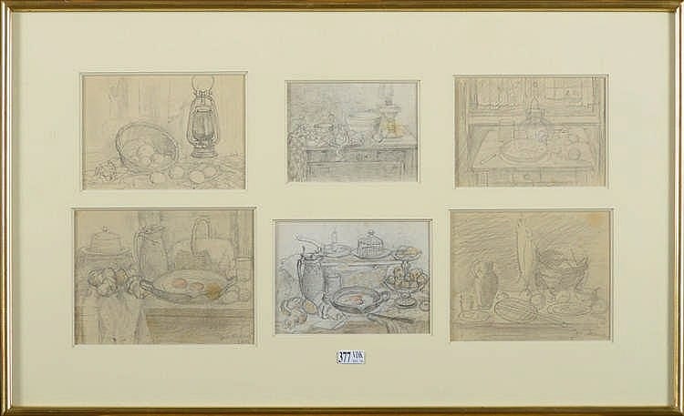 Albert Joseph comparable auction result: albert joseph 1886 1981 natures mortes la mine de plomb sur pa