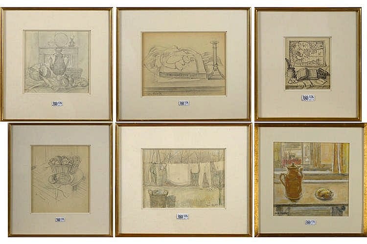 Albert Joseph comparable auction result: albert joseph 1886 1981 natures mortes ensemble de six dessins