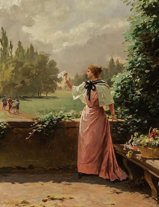 Louis Emile Adan comparable auction result: louis emile adan french 1839 1937 a hunter returning home signed oil on canvas